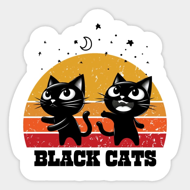black cats Sticker by jijo.artist